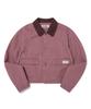 Kirsh Corduroy Collar Crop Work Jacket [Pink]