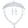 Zirconia Tiara Earrings or Pierced Hairpin Guide Wedding Cosplay Necklace, Earrings, 3-piece Set, Included, How-to Included, Wedding, (earrings)