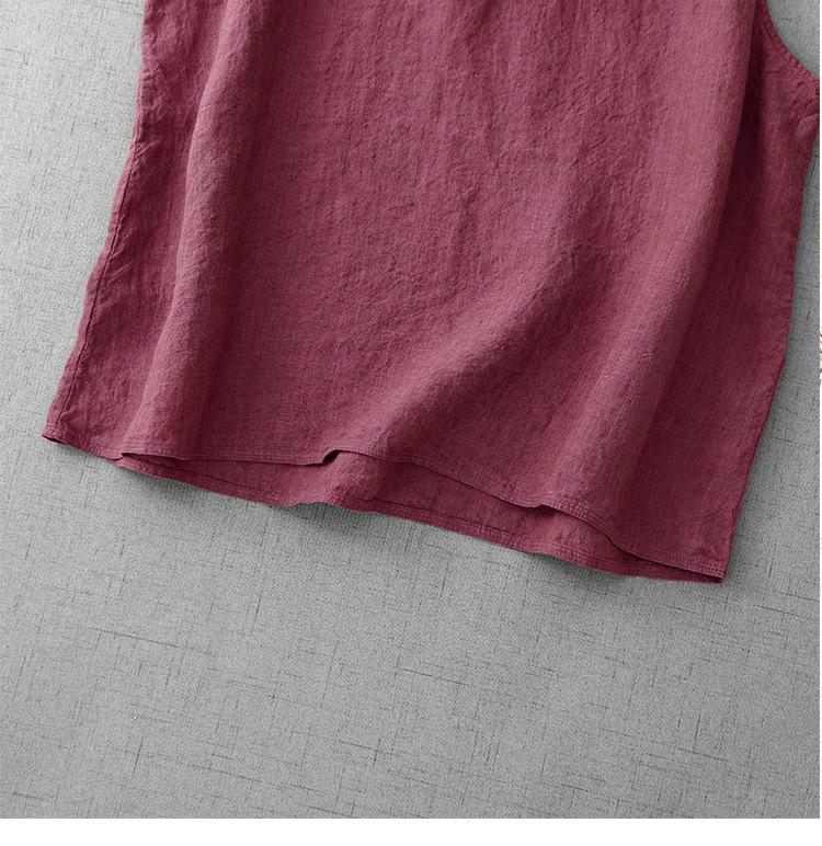 2026 Casual Plus Size Sleeveless Linen Pullover for Women