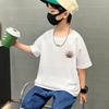Camiseta de Manga Corta para Niños Verano Holgada Top de Media Manga Infantil Atuendo de Verano para Niños