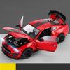 Large 1/18 Ford Mustang GT500 Miniatures Alloy Diecast Metal Vehicle Model Collectibles Sound Light Toys Car Gifts for Kids Boys