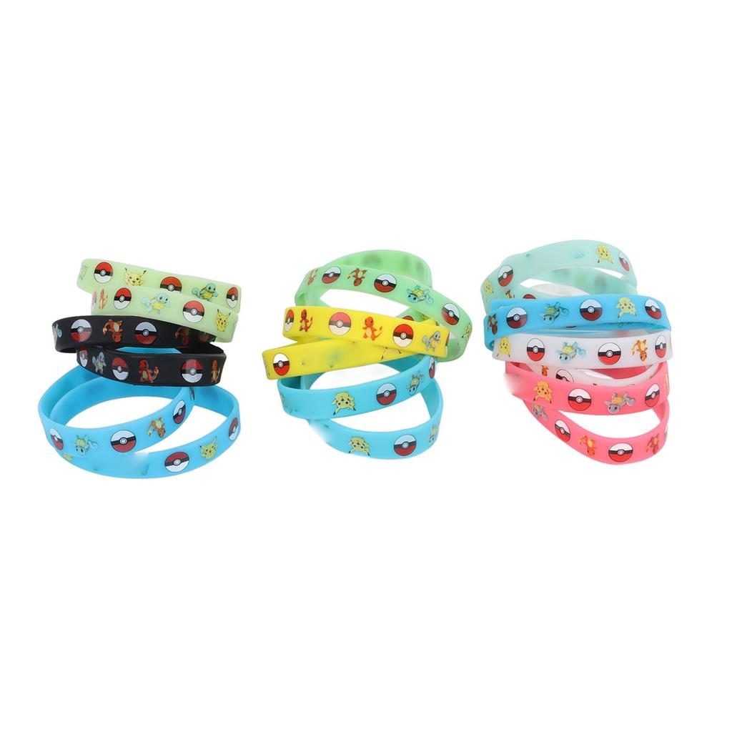 20pcs Silicone Wristband Bracelets Animation Cartoon Multi Color Anime Wrist Band for Men Women