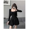 Suspender dress, a complete set in autumn, pear-shaped body, slightly fat girls, thin wear skirt cardigan two-piece set