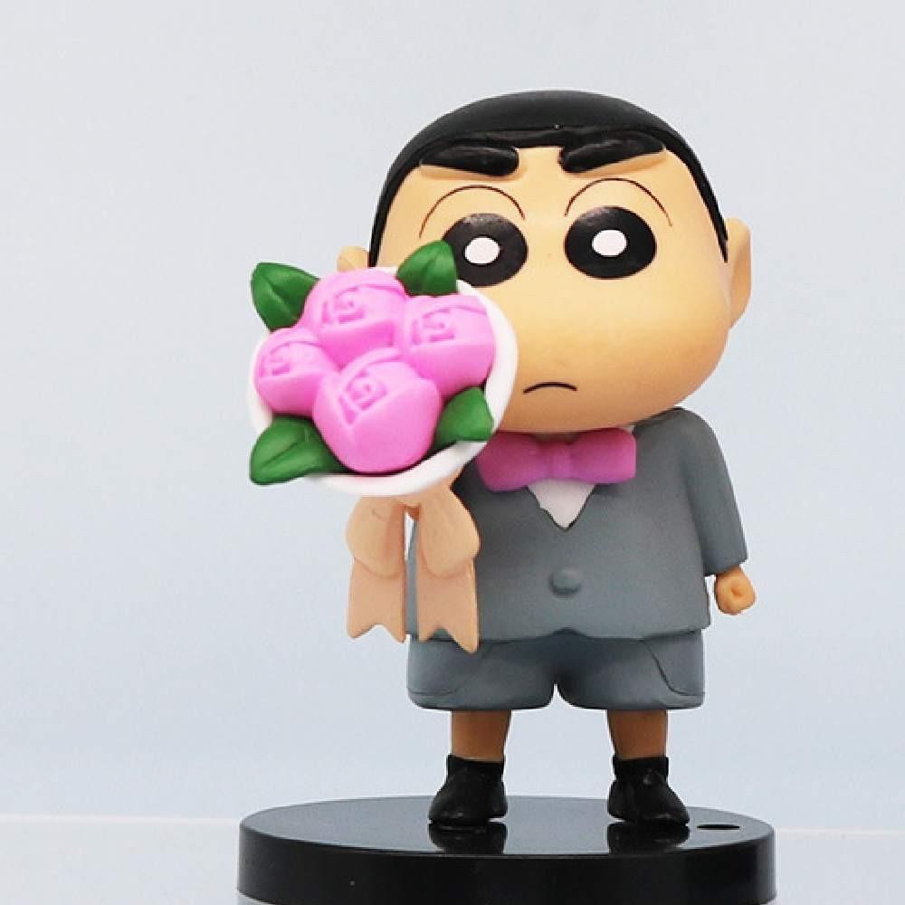 Niedliche Anime Crayon Shin-chan PVC Actionfigur Modell Auto Dekoration 8,5 cm