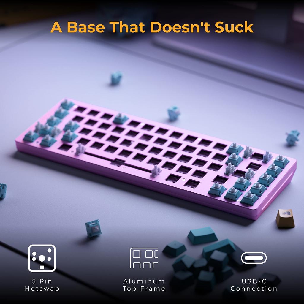 Glorious GMMK2 PC-Tastatur, Gaming, kompakt, Barebones, Hot-Swap-kompatibel, RGB, kabelgebunden, Typ C, USB, benutzerdefinierte DYI-Hot-Swap-Tastatur, Tenkeyless, mechanisch