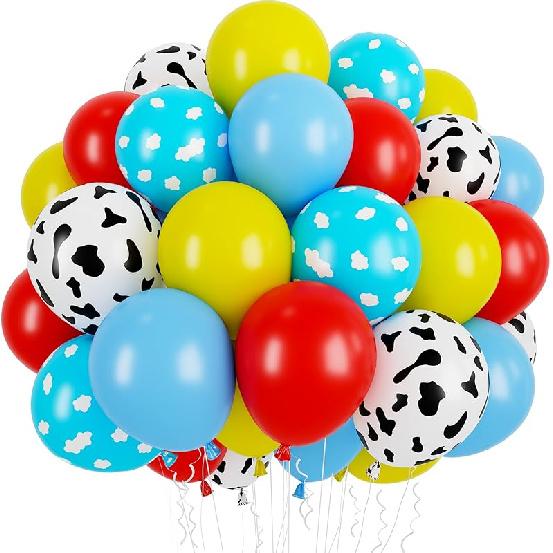 60Pcs Balloons 12 Inch Blue Black Red Balloons Birthday Party Supplies Latex Helium for Arch Garland Kit Boys Girls Themed Birthday Party Decorations