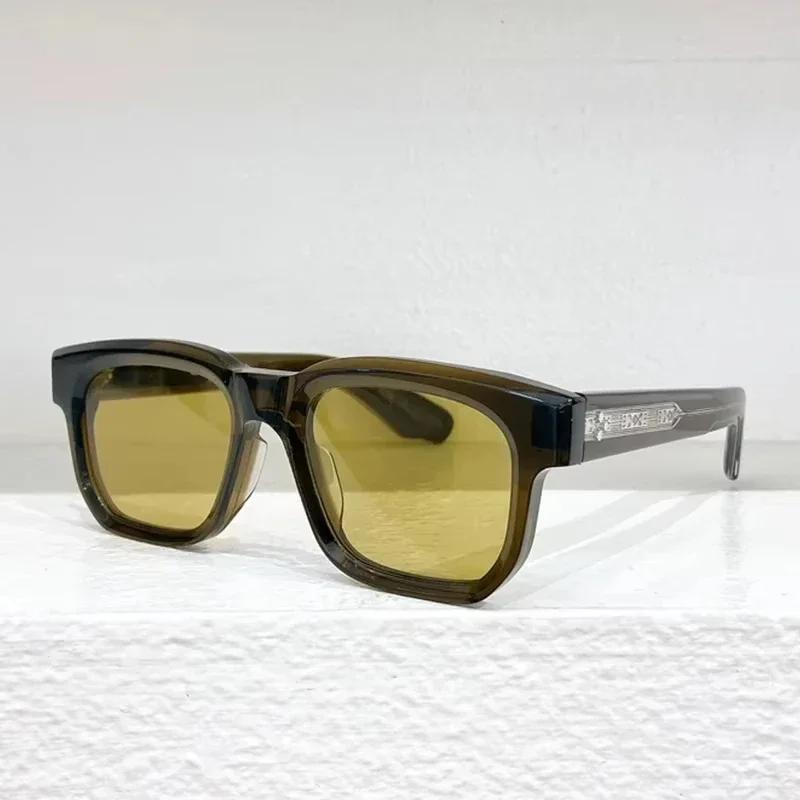 Quadratische Handgefertigte Acetat-Sonnenbrille Uv400 Designer Japanische Marke Klassische Herren Optische Vintage-Brille mit Sehstärke