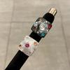 Korean Style High-End Rhinestone Resin Pleated Round Ring - Simple Index Finger Jewelry for Women