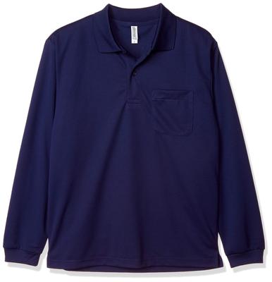 Oz Dry Long Sleeve Polo Shirt Metro Blue 4L [Glimmer] 4.4 [With Pocket] Men's 00335-ALP