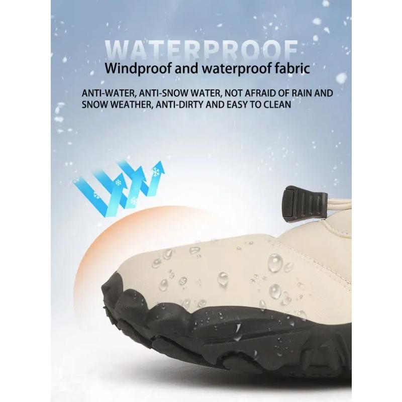 Men's And Women's Snow Boots, Winter Outdoor Hiking Shoes, Waterproof And Warm Fur Lined Casual Hiking Boots
