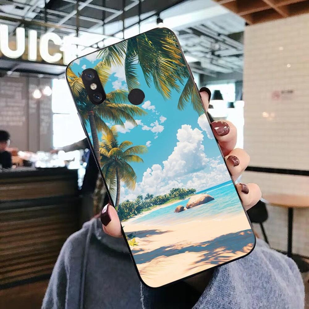 Sea Tropical Palm Trees Beach Phone Case For Xiaomi Mi 5X 8 9 10 11 12 Lite Pro 10T PocoX3pro PocoM3 Note 10 Pro Lite