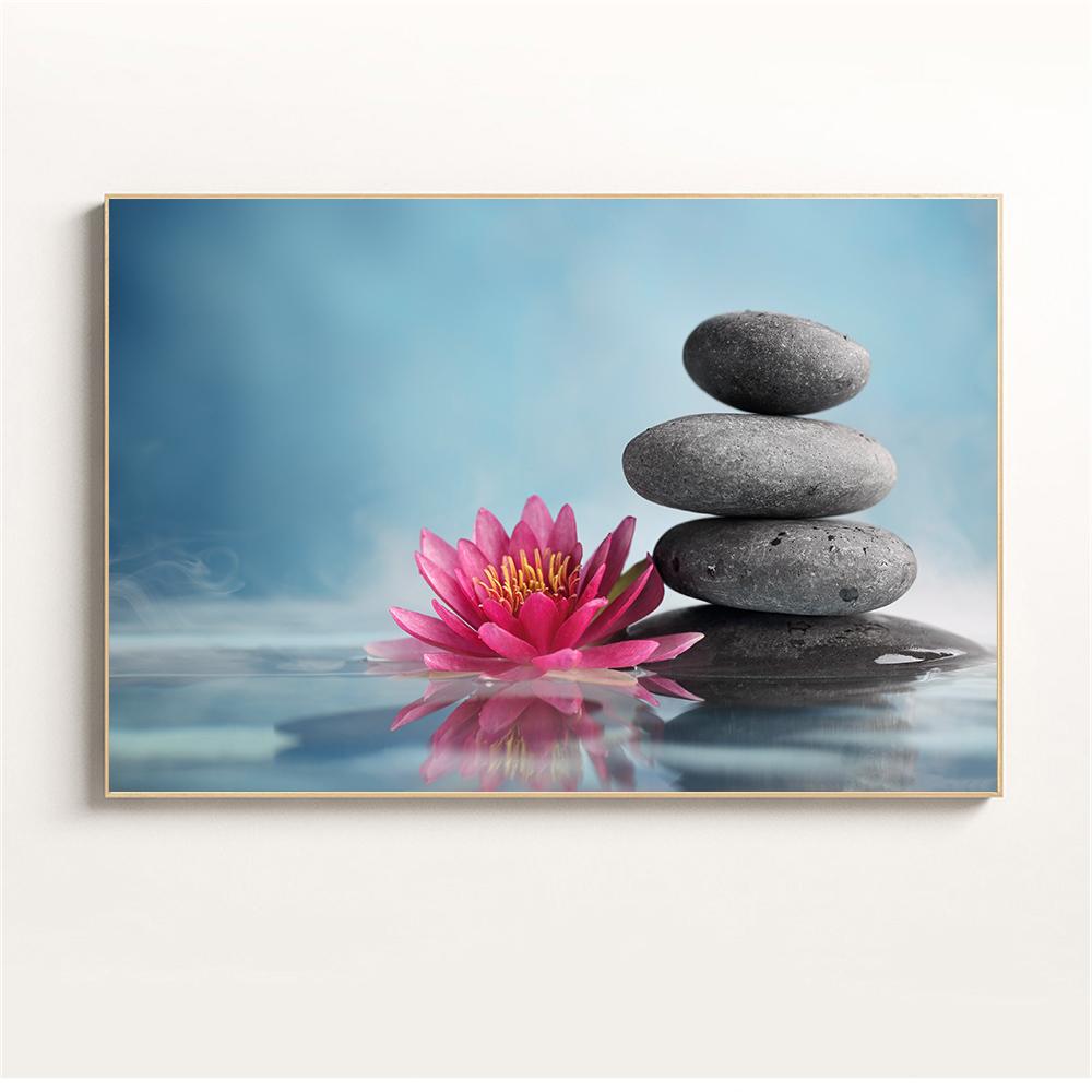 Wandkunst, Wasser, Spa, Steine, Zen, Leinwandmalerei, Kerzen, Orchideenblume, Poster, Wandbilder für Badezimmerdekor, Wohnkultur, Cuadros