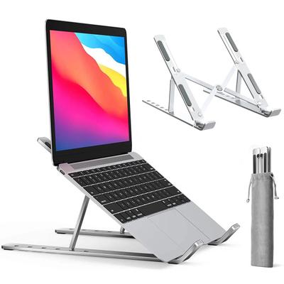 Aluminum Alloy Laptop Stand Height Adjustable Quick Heat Dissipation Anti-slip Foldable Portable Home Office Desktop Computer Riser Holder PC