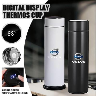 Car Cup Holder Insulated Flask Stainless Steel Auto Travel Thermos For V40 V60 C30 C70 S60 S80 S90 XC40 XC60 XC70 XC90 T6