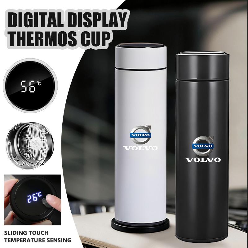 Car Cup Holder Insulated Flask Stainless Steel Auto Travel Thermos For Volvo V40 V60 C30 C70 S60 S80 S90 XC40 XC60 XC70 XC90 T6