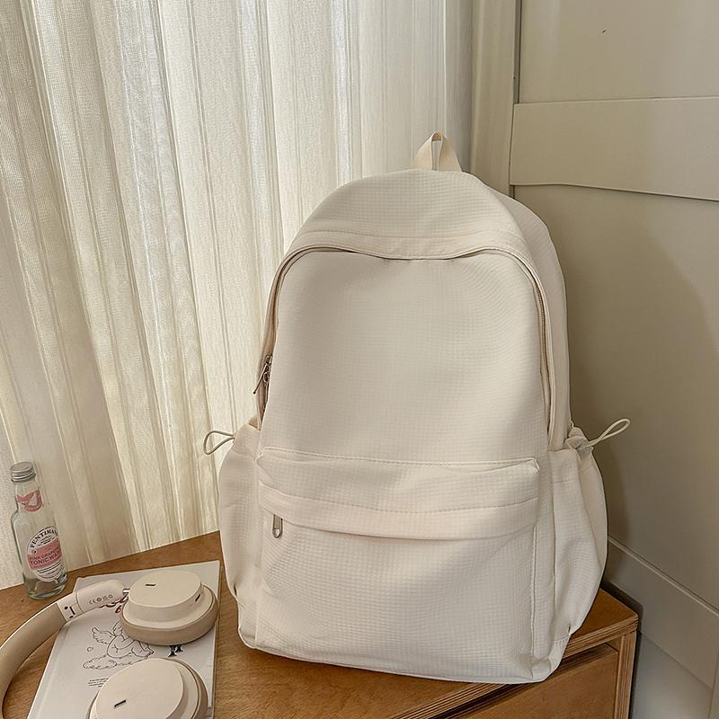 Solid Color Lightweight Nylon Junior Senior High School Schoolbag