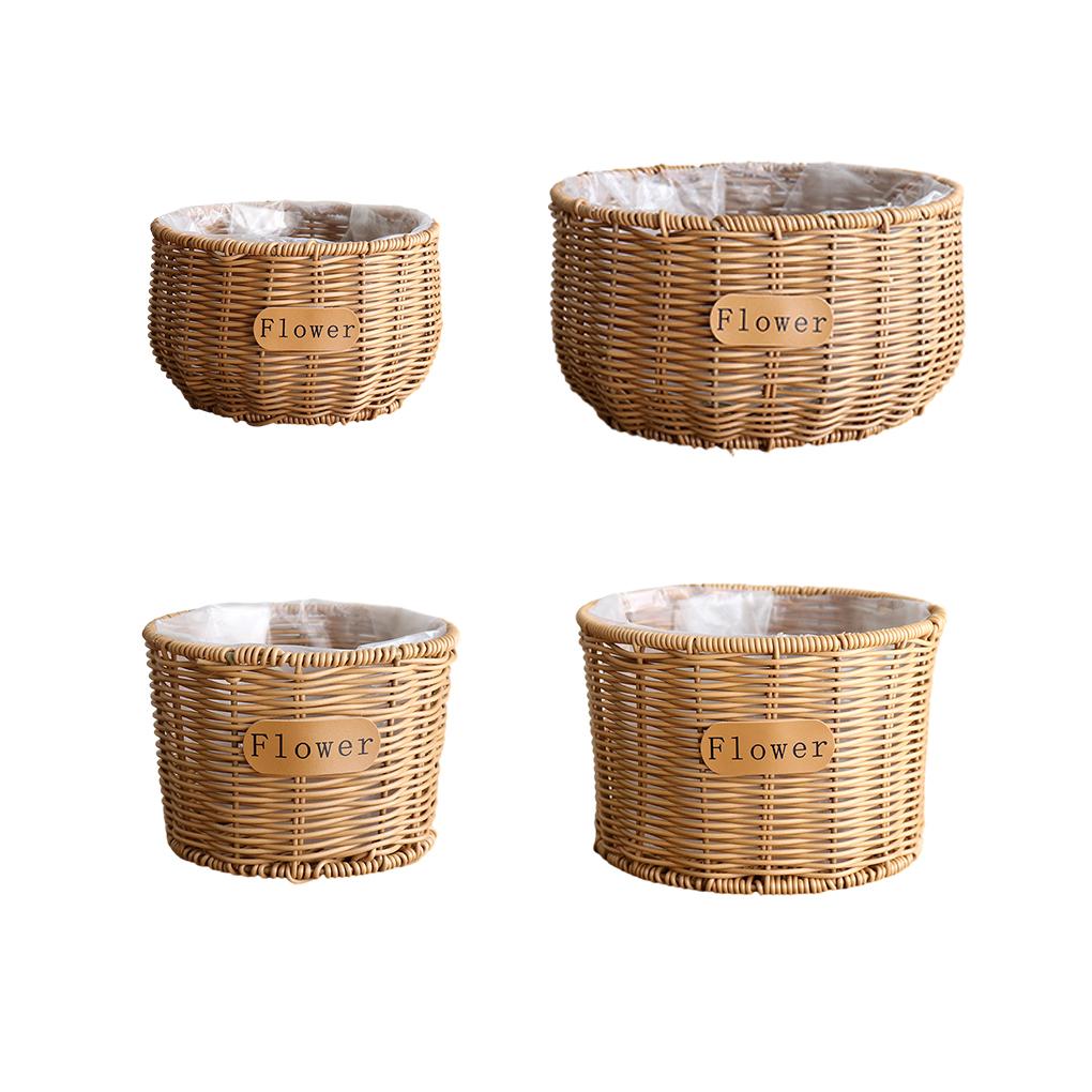 Woven er Basket Rattan Braided Succulent Storage Garden Plant Pot Manual Fruit Organizer Wedding Party Ornaments