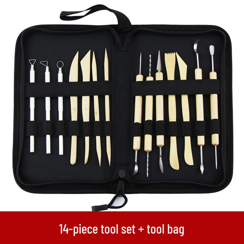 Zestaw narzędzi do rzeźbienia w glinie—Glinka olejowa, plastikowe nożyki do figurek DIY z gliny polimerowej i rzeźbienia w ceramice