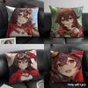 Amber Cute Genshin Impact Cushion Cover Natural Linen Organic Fabric Double-Sided Printing Sofa Home Decor Gift Pillow Case
