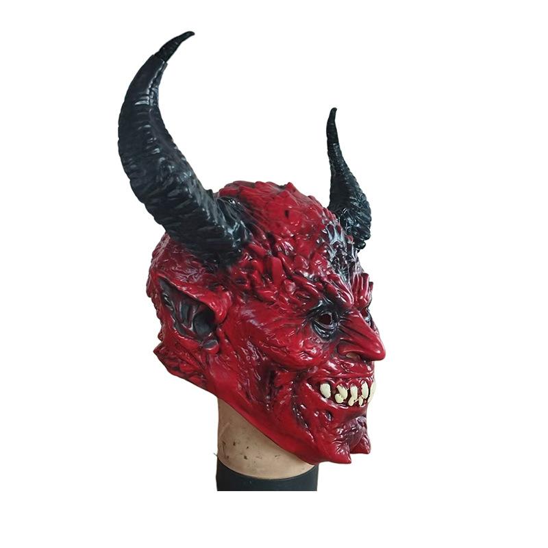 Maska Lucifera Halloween Padlý anděl Satan Démon Červená obličejová maska Latexová maska Lucifer