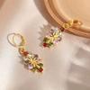 Bohemian Style Colorful Synthetic Zirconia Pendant Earrings, Elegant Accessories for Women's Holiday Parties, Perfect Gift