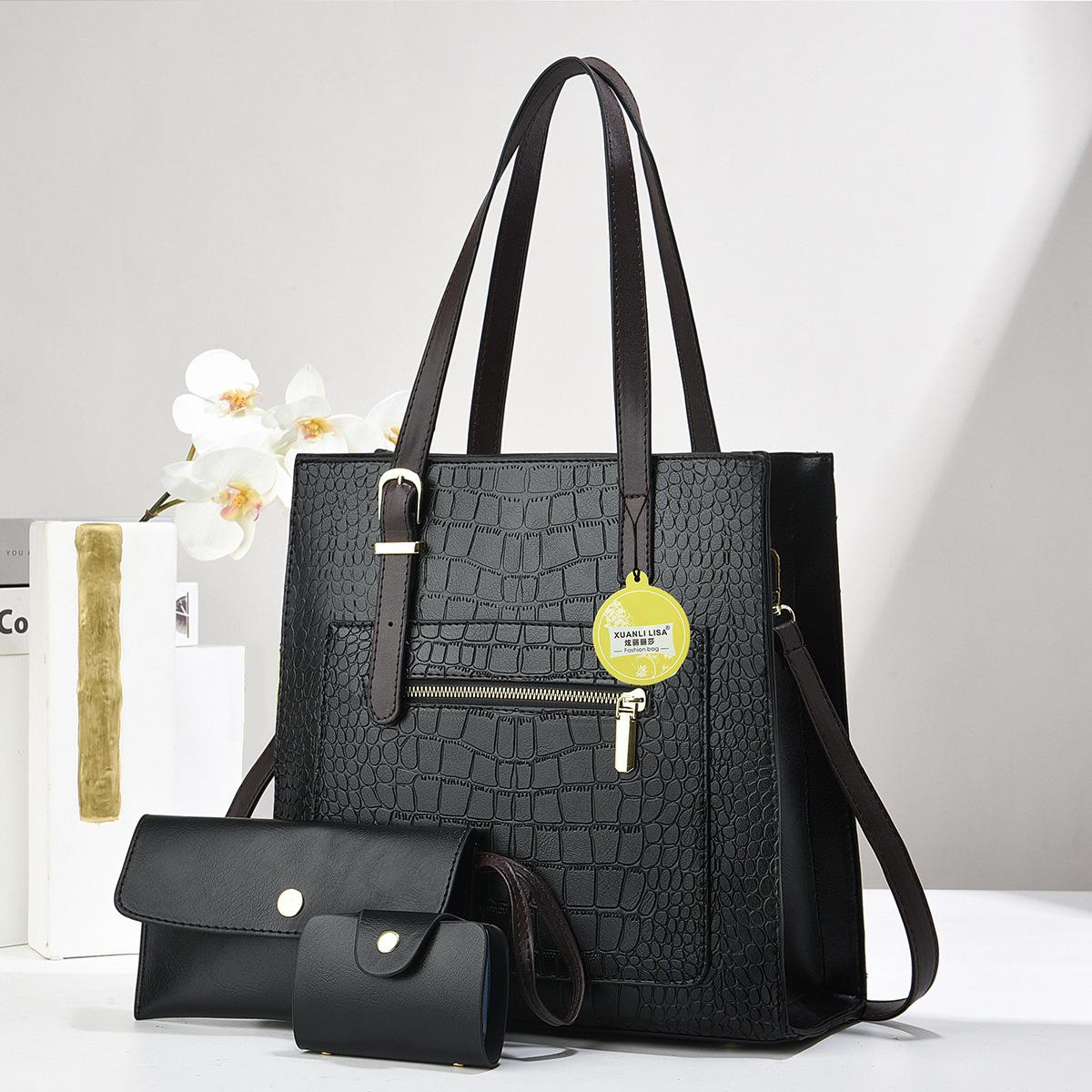 

Новый узор под камень сумка для мамы и ребенка текстурная сумочка большая вместимость на плечо сумка-мессенджер качественная женская сумка 31*11*30 чёрный