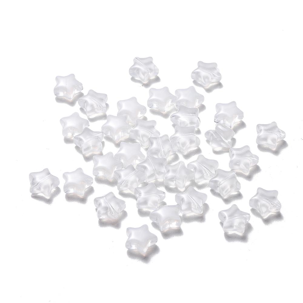 30Pcs 8/9mm AB Color Five-pointed Star Beads Czech Glass Loose Spacer Beads for Jewelry Making Hairpin Handmade DIY Accessories