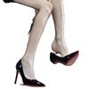 Black High Heels Women's Stilettos New Spring and Autumn New Red Soles Patent Leather Pointed Sexy Professional Work Single Shoes Women
