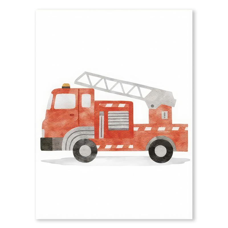 Alphabet Taxi Fire Truck Bus Wall Art Posters Prints Picture Nordic Kids Room Cartoon Cars Canvas Painting Nursery Bedroom Decor