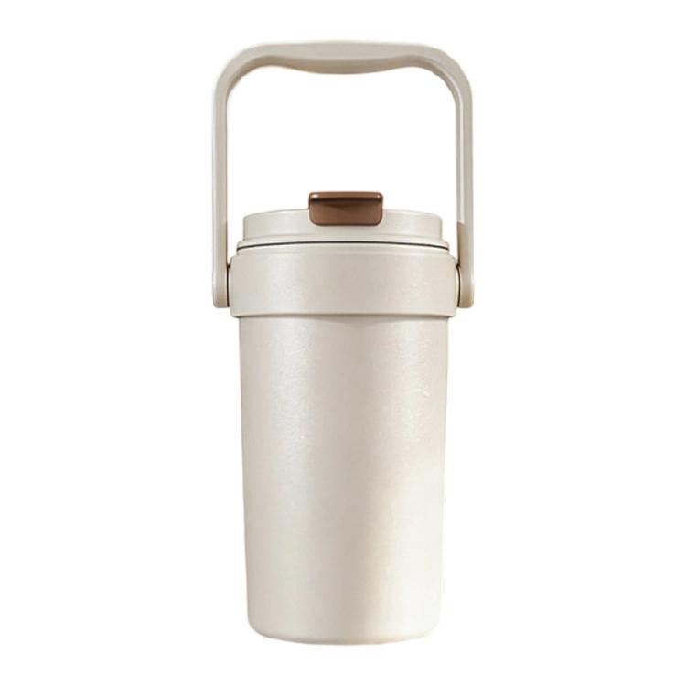 Portable Coffee Mug Water Bottle with Ceramic Inner Large Capacity Insulated Cup Leakproof Tumblers for Hot/Cold Beverages