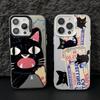 Doodle wütende Katze Handyhülle für Xiaomi Redmi 15C 14C 13C 12C 10 Note 15 14 13 12 Pro Plus 4G 5G Silber Hartschale