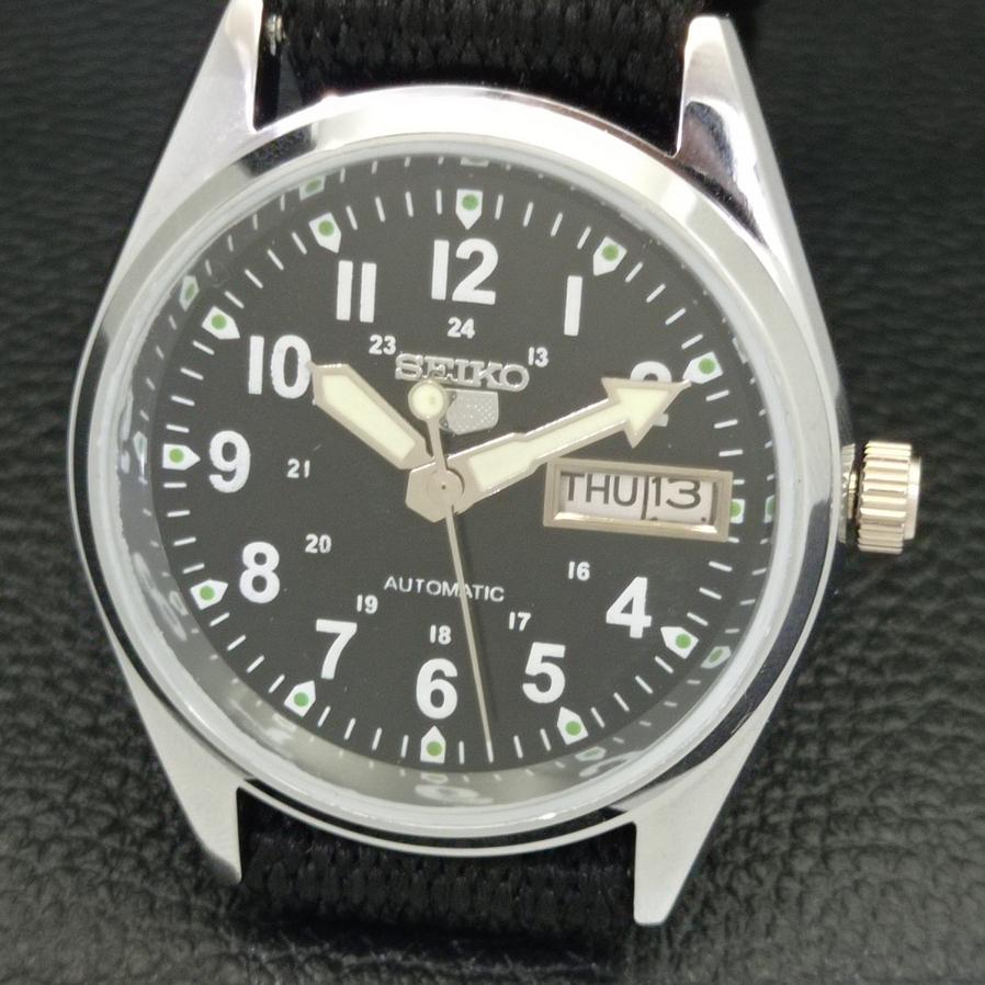 REFURBISHED JAPAN SEIKO 5 AUTOMATIC 6309A MENS BLACK DIAL WATCH A427318-2 QRL-a427318