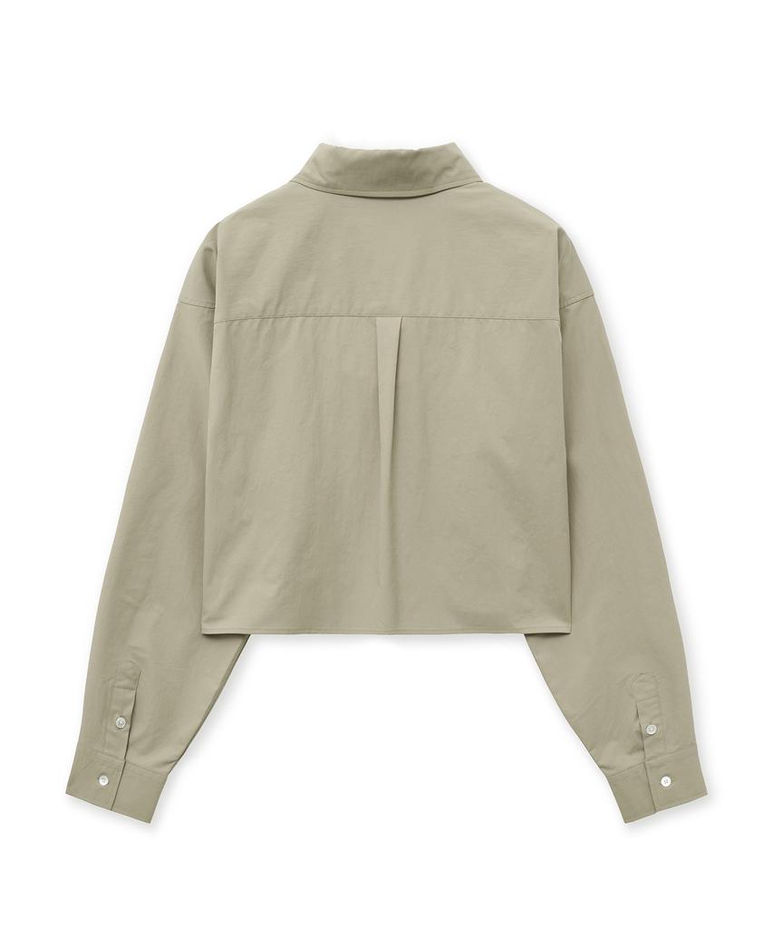 THE SATURDAY EVENING POST Basic Crop Shirts_Beige