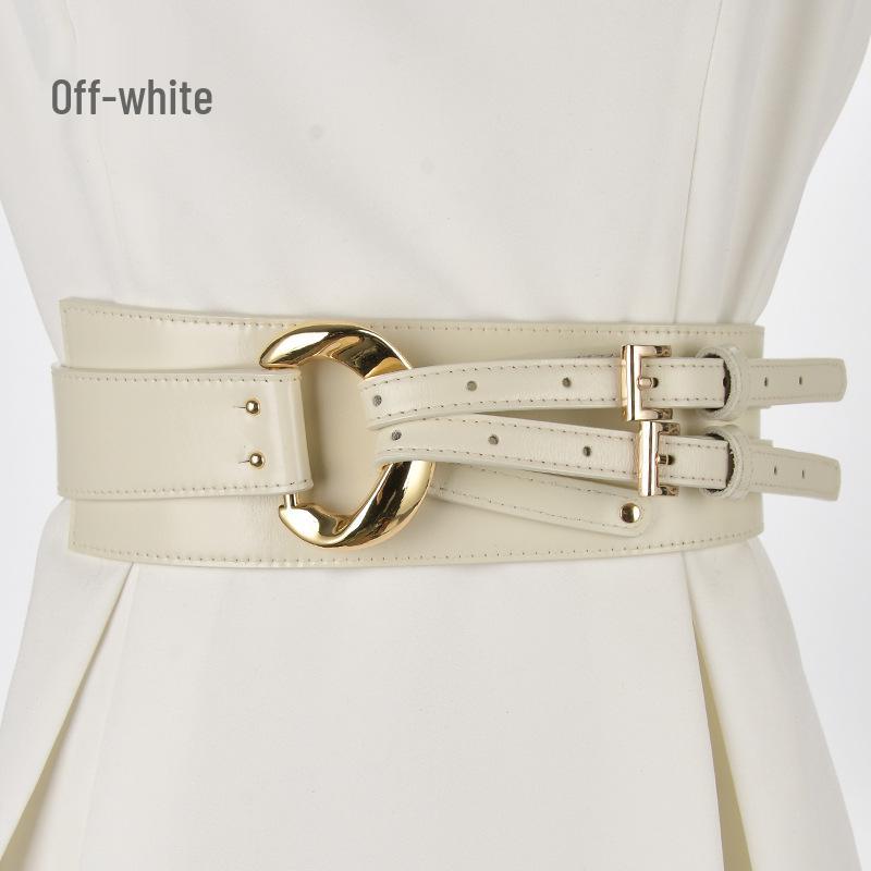 Women's Irregular Genuine Leather Waist Belt for Dresses, Sweaters, and Coats - European and American Style
