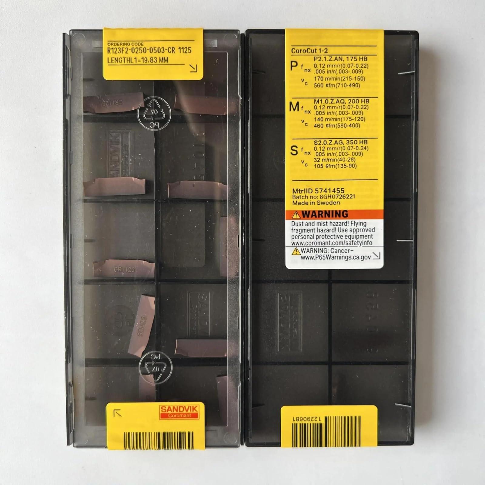 

Original Sandvik / R123F2-0250-0503-CR 1125 / CNC lathe carbide blade 10 PCS