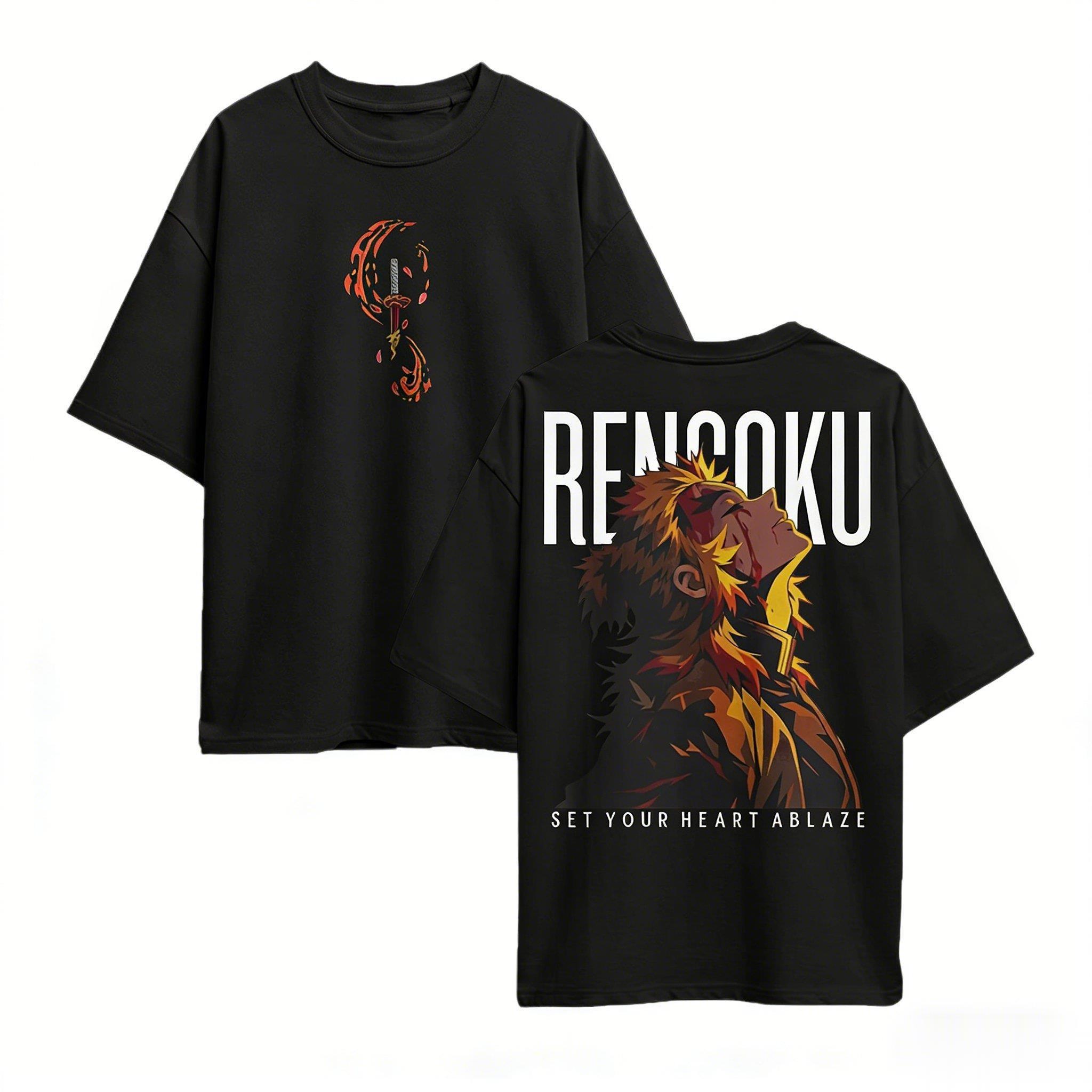 

Demon Slayer Rengoku Anime T Shirt Unisex Women pure Cotton Short Sleeve 2026 New Summer Casual Graphic Tee Streetwear Cosplay S