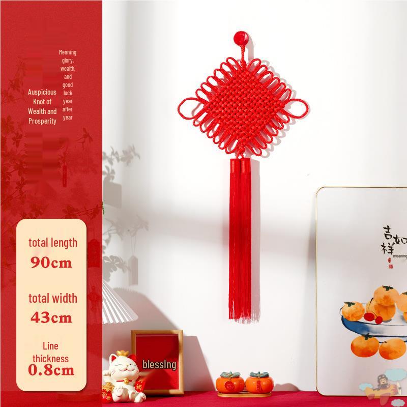 Small Red Chinese Knot Pendant: Good Luck & Wealth Fu Gourd Peace Lover’s Tassel Decoration