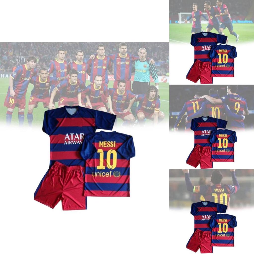 Fc Barcelona Vintage Voetbalshirt Set Met Ademende Modal Mix Voor Kinderen Sport