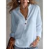 TIFICY Moda feminina casual primavera outono cor sólida estampa manga comprida blusas e camisas
