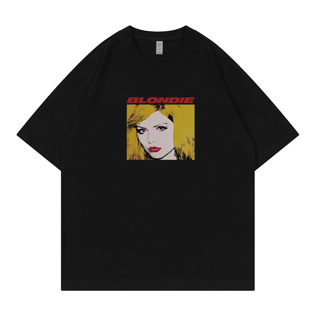 Blondie Blondie Rock Band Retro American Street Loose Cotton Roundneck ShortSleeve TShirt White M