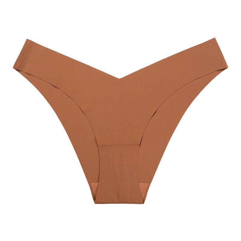 Jednodílné bezešvé spodní prádlo s nízkým pasem a plus size pro dámy, z ledového hedvábí, s tenkým bavlněným klínem, prodyšné, sportovní fitness kalhotky