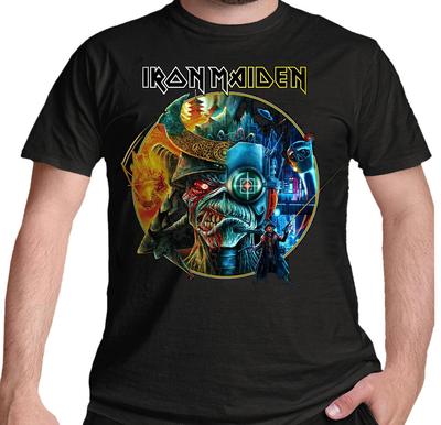 Maglietta Iron Maiden The Future Past Tour Cerchio Nero Nuova Ufficiale