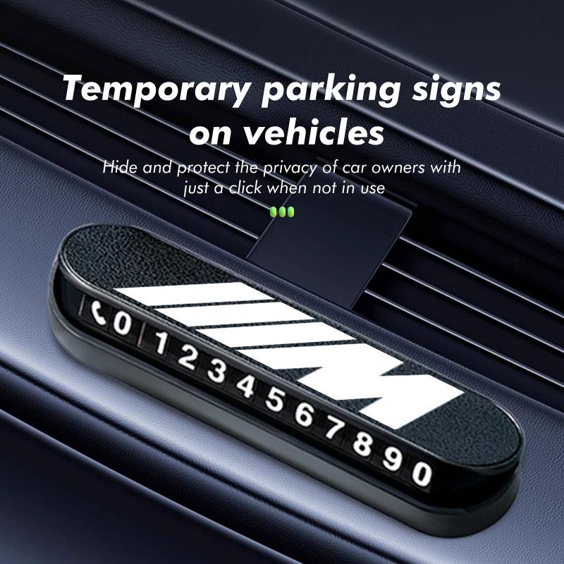 Suede Car Phone Number Plate Temporary Parking Card Stop Sign For BMW Performance M E87 E30 E46 E28 F35 G20 E93 F20 X3 X CJOZW1