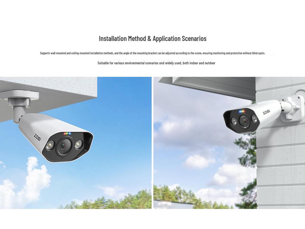 Zhoushi 8MP POE Full-Color Outdoor Camera HD Network Monitoring Kit