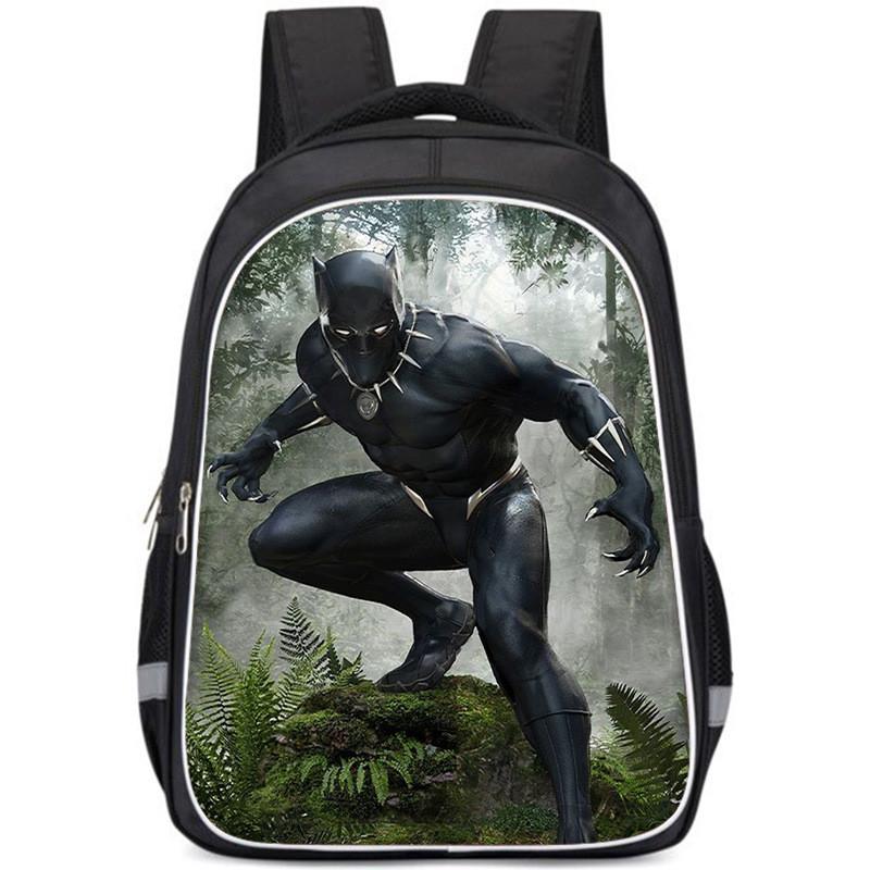 Large Capacity Lightweight Black Panther Kids Backpack For Boys And Girls School Use