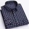 Nuove Camicie alla Moda da Uomo a Manica Lunga Primavera Autunno Morbide Vestibilità Regolare Spazzolato Tasca Singola a Quadri Comfort Casual Camicia a Quadri