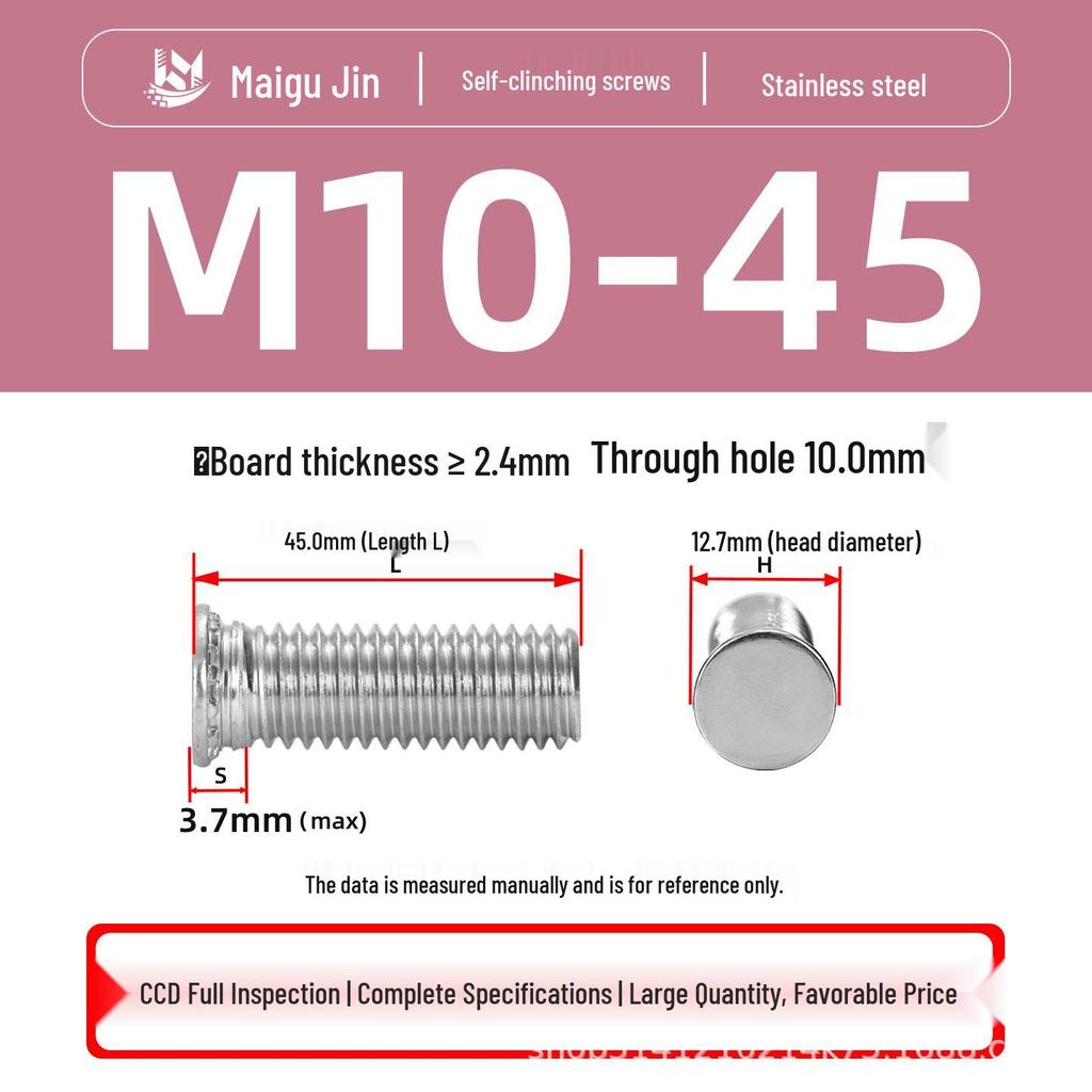 304 Stainless Steel Pressure Plate Cylindrical Head Rivet Screw (FHS-M2 M2.5 M3 M4 M5 M6 M8 M10)