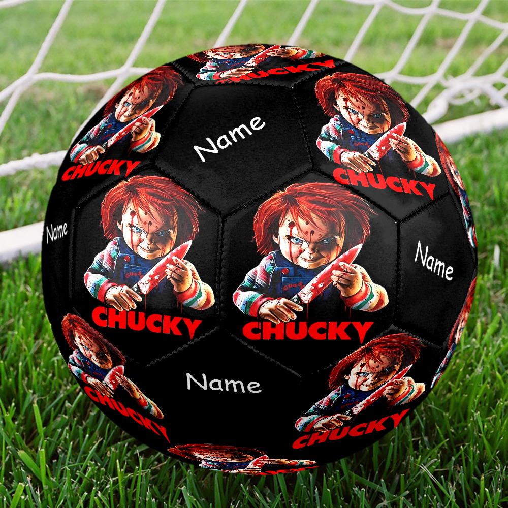 Custom Name Chucky Theme Size 5 Soccer Ball, Suitable for Both Indoor and Outdoor Matches, a Gift Suitable for Everyone.