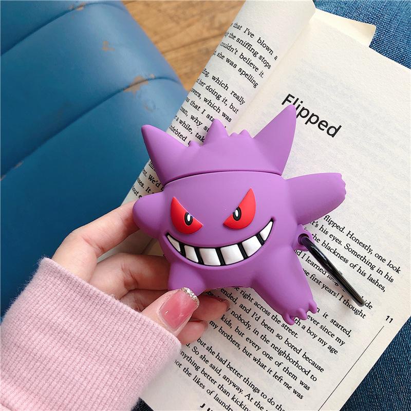 Pokemon Violet Gengar Husă de Protecție Antishoc din Silicon pentru Căști pentru Carcasă Airpods Pro 2/Carcase Airpods 1/2/3 Copii Fete