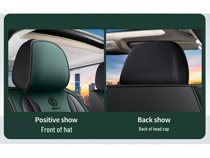 All-Season Nappa Leather Car Seat Cover with Full Coverage and Backrest Pad